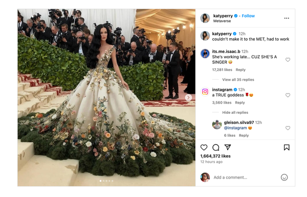 Katy Perry's A.I.-generated dupe on the Met Gala carpet